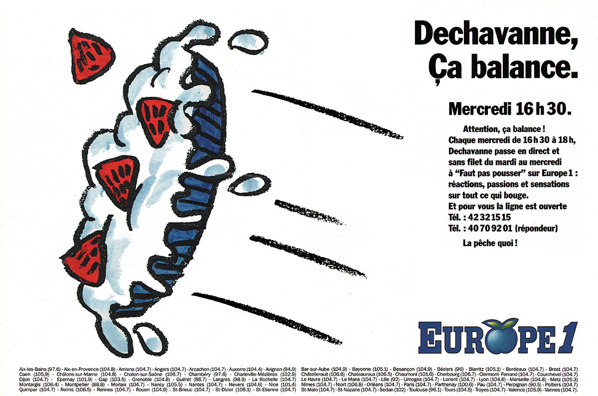 Publicité Europe 1 1991