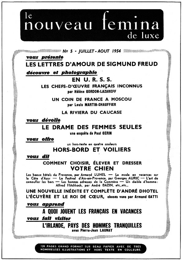 Publicité Femina 1954