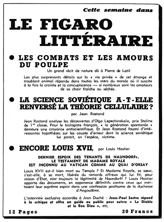 Publicité Le Figaro 1951