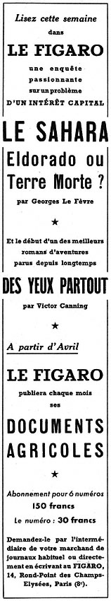 Publicité Le Figaro 1952