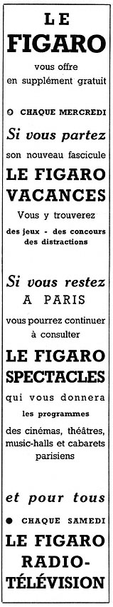 Publicité Le Figaro 1952