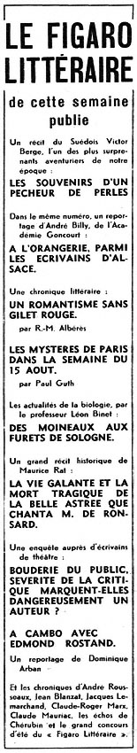 Publicité Le Figaro 1952