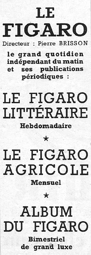 Publicité Le Figaro 1953