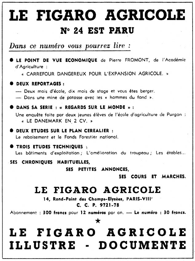 Publicité Le Figaro 1953