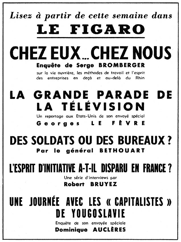 Publicité Le Figaro 1953