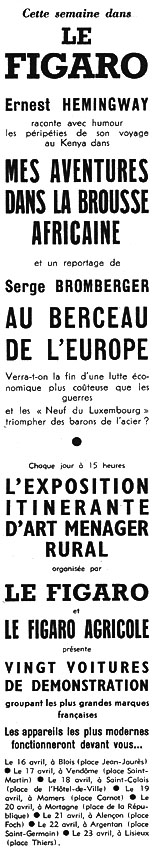 Publicité Le Figaro 1954