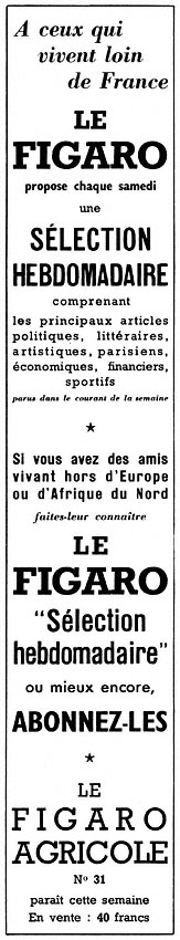 Publicité Le Figaro 1954
