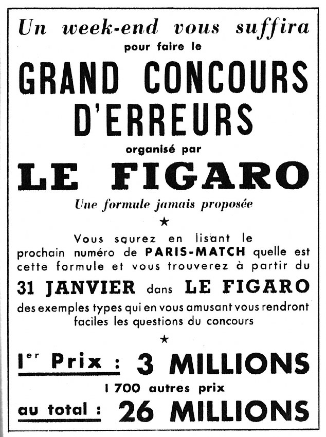 Publicité Le Figaro 1955