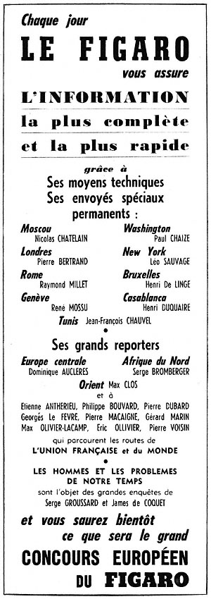 Publicité Le Figaro 1958