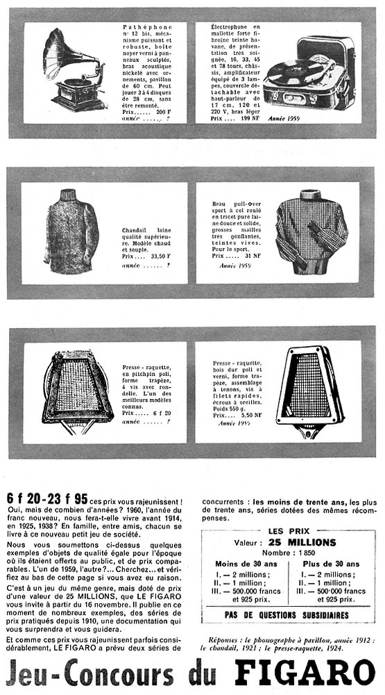 Publicité Le Figaro 1959
