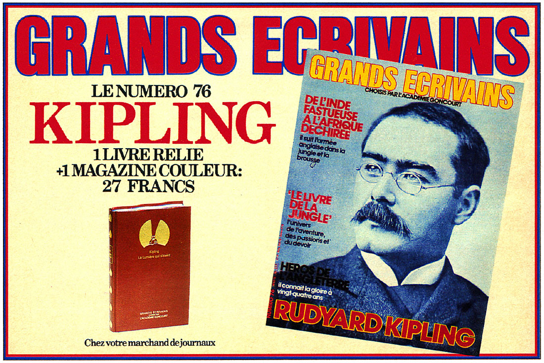 Publicité Grands crivains 1988