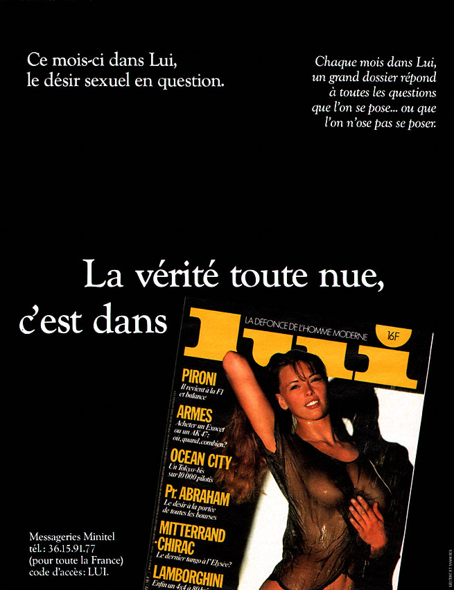 Publicité Lui 1986