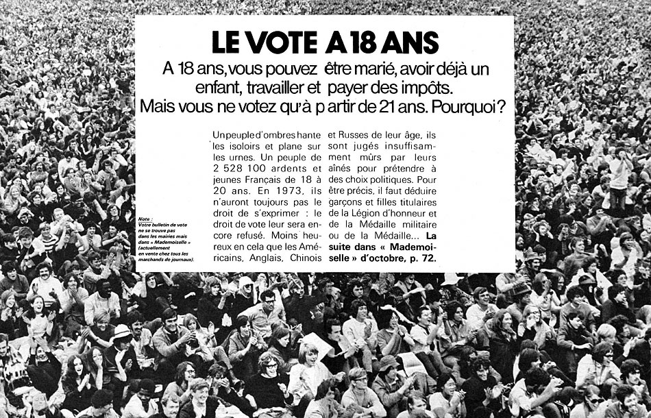 Publicité Mademoiselle 1972