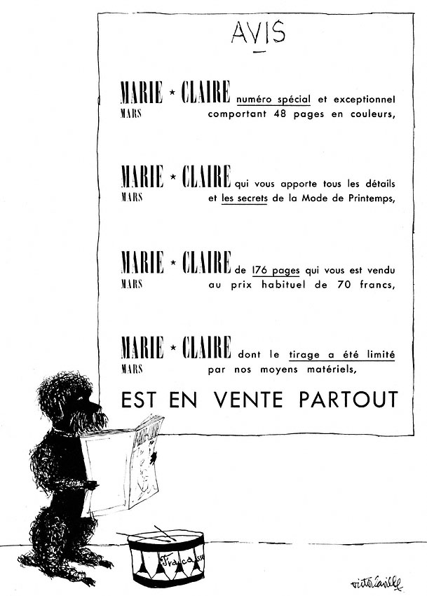 Publicité Marie Claire 1955