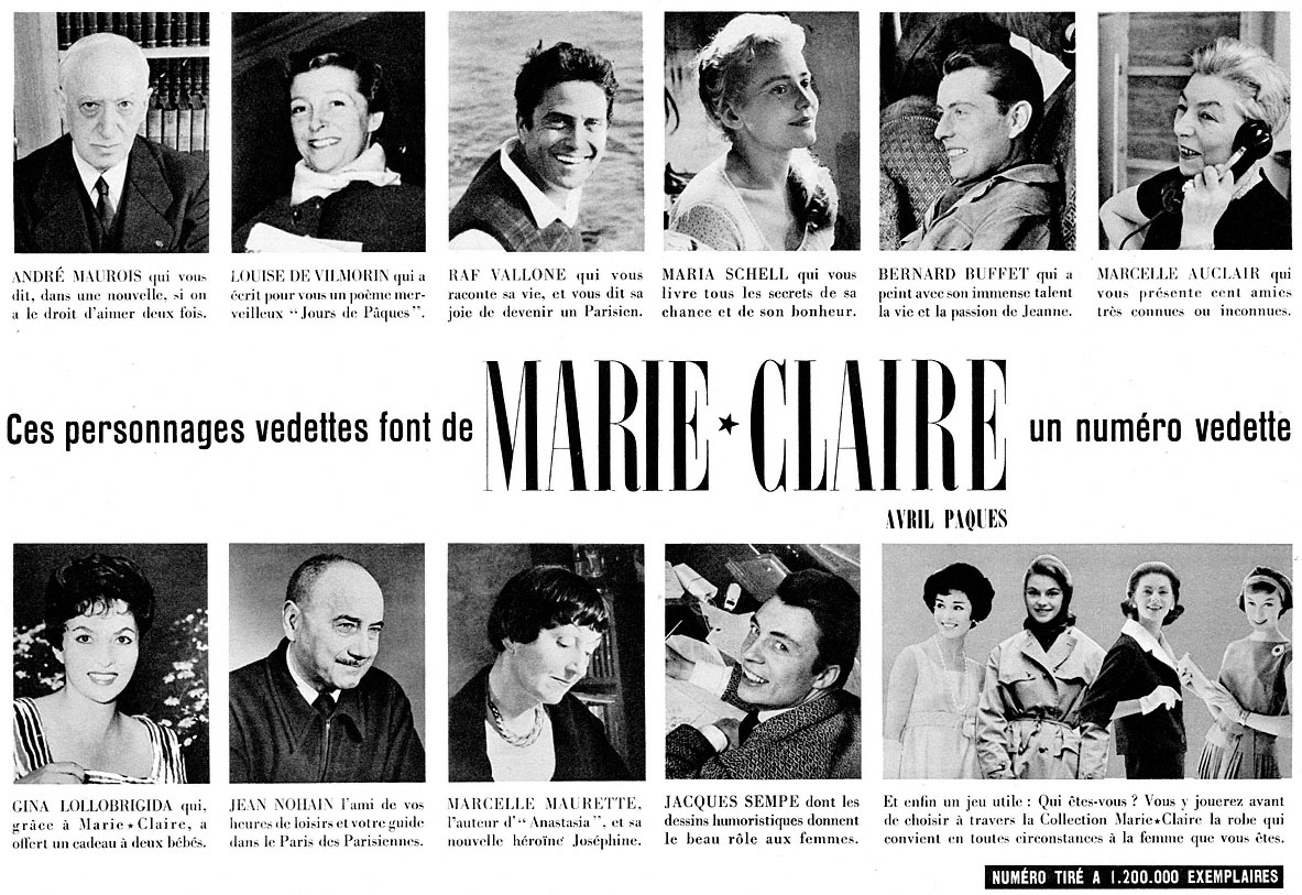 Publicité Marie Claire 1958