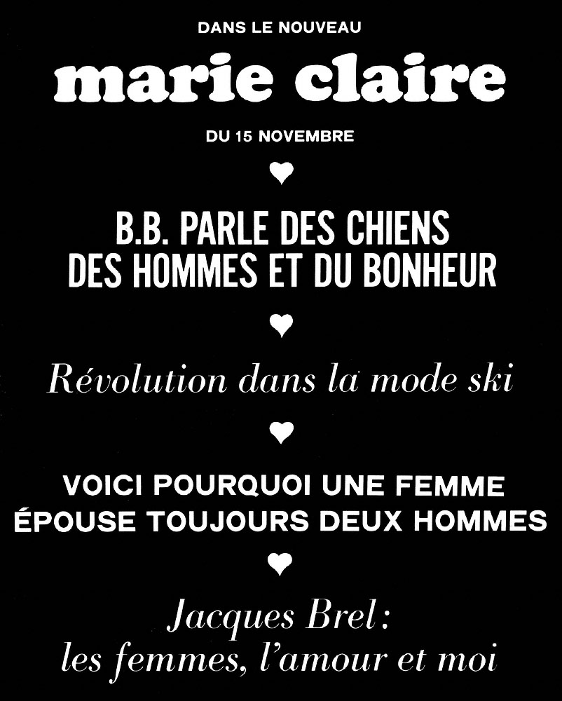 Publicit� Marie Claire 1966