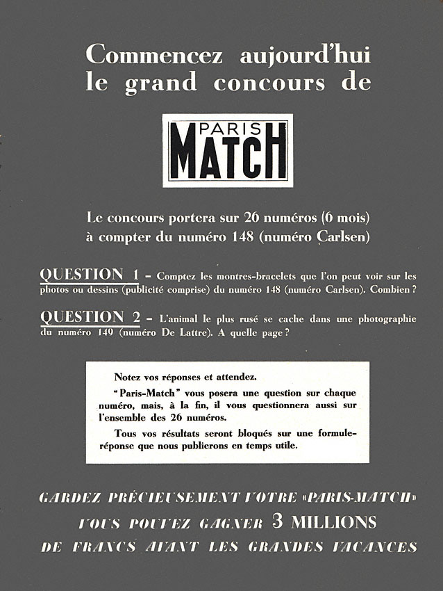 Publicité Match 1952