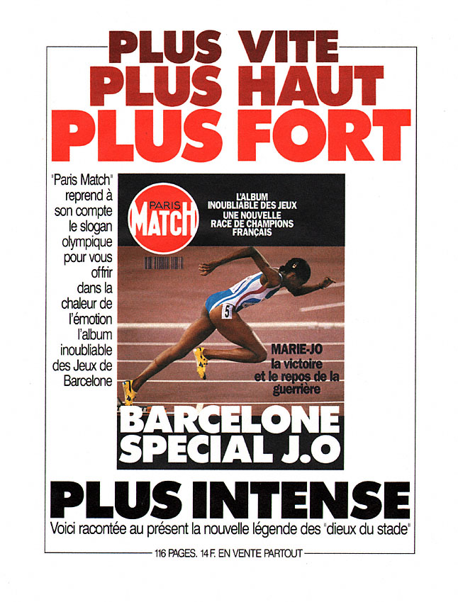 Publicité Match 1992