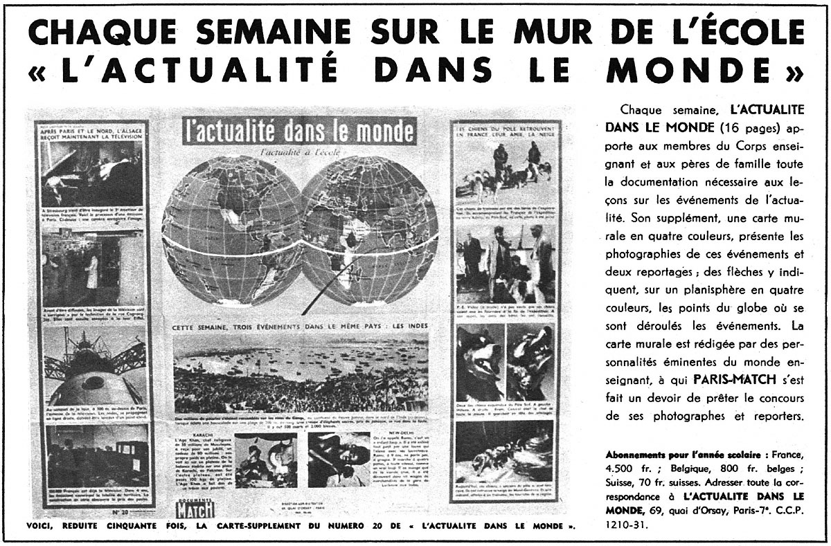 Publicité Match 1954