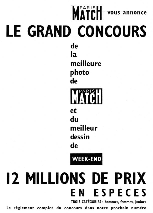 Publicité Match 1955