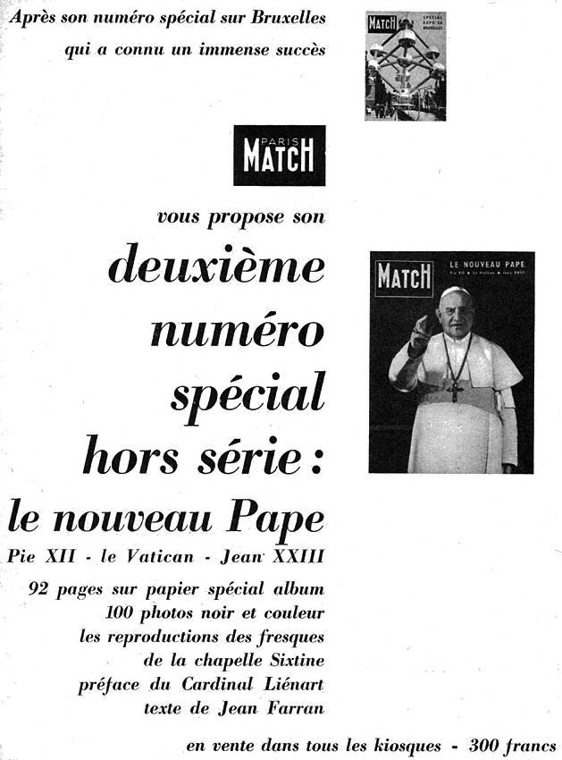 Publicité Match 1958