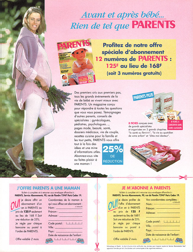 Publicité Parents 1996