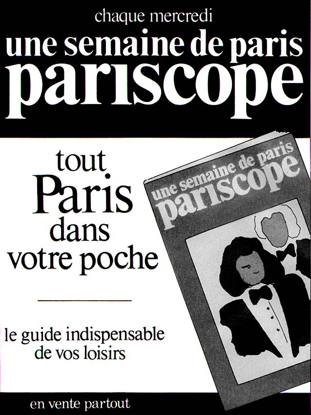 Publicité Pariscope 1986