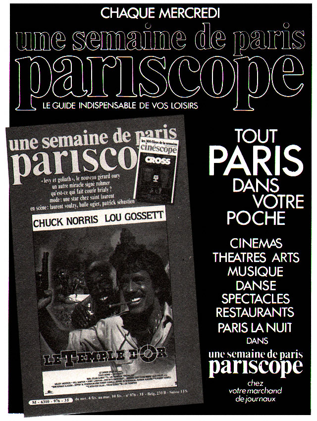 Publicité Pariscope 1987