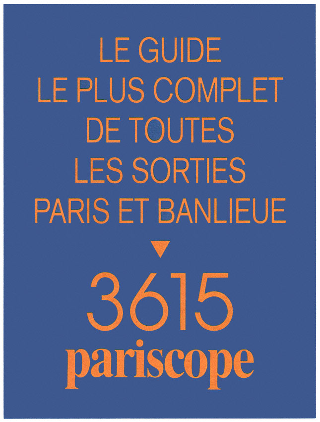Publicité Pariscope 1992