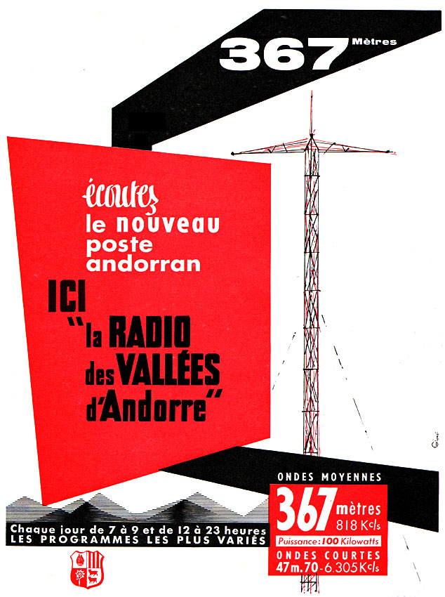 Publicité Radio Andorre 1960