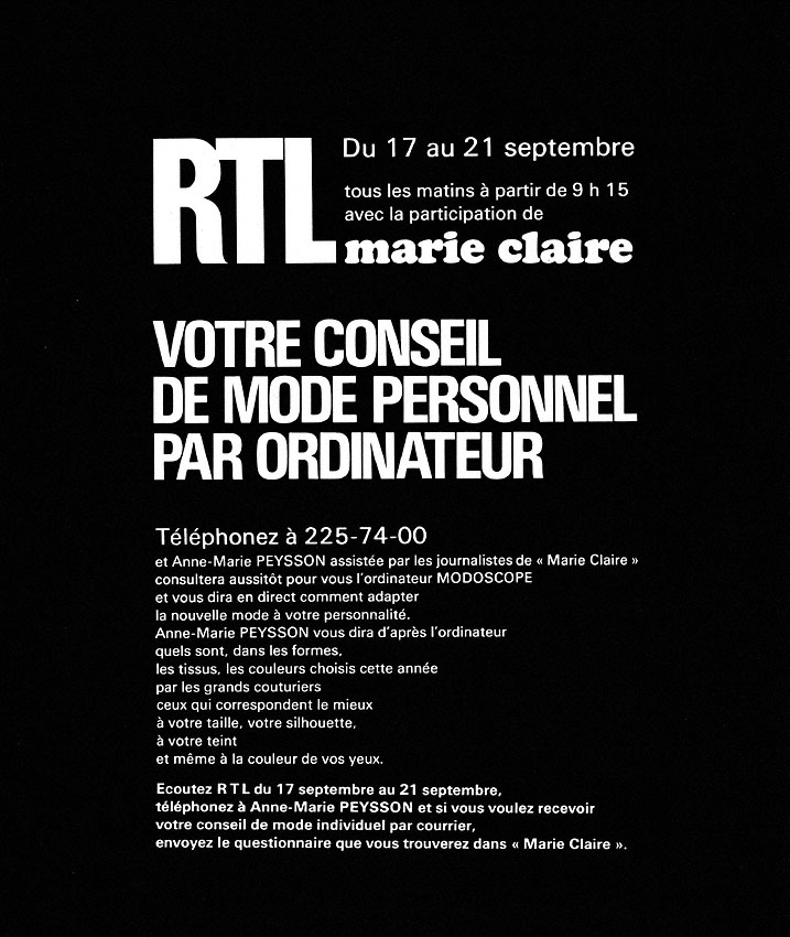 Publicité Radio Luxembourg 1973