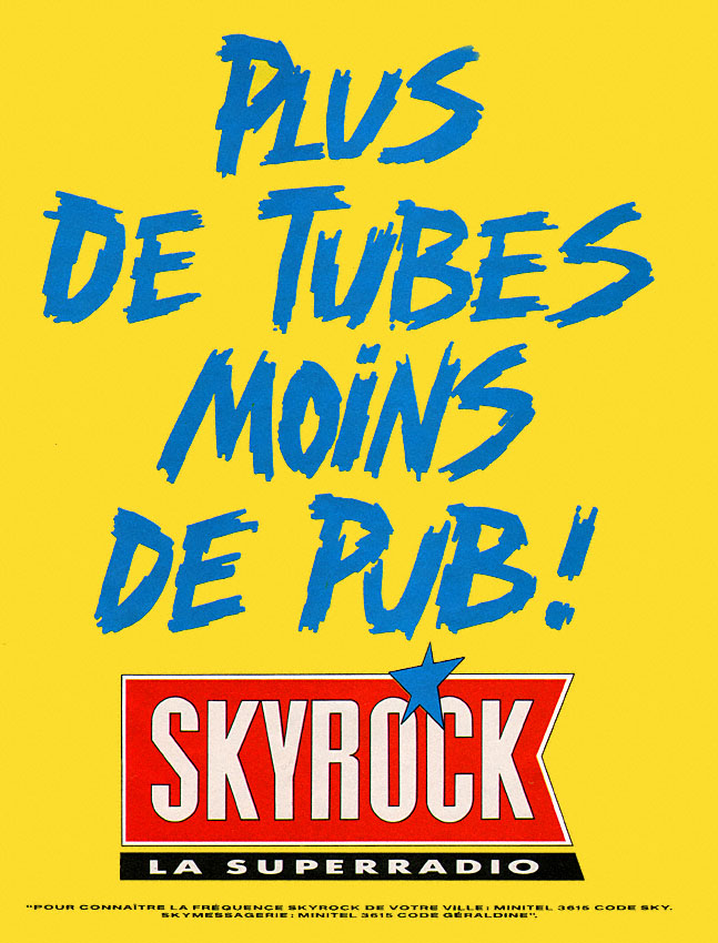 Publicité Skyrock 1990