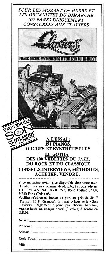 Publicité Son Magazine 1980