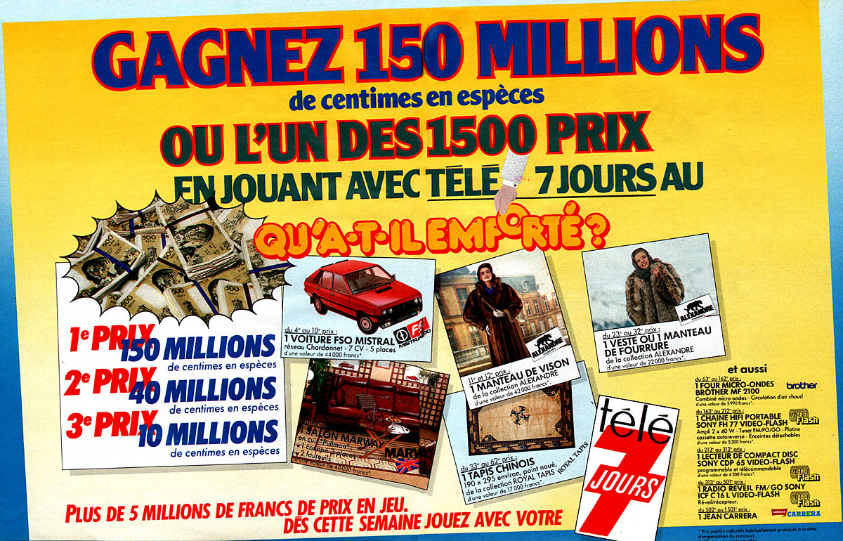 Publicité Tele7jours 1986