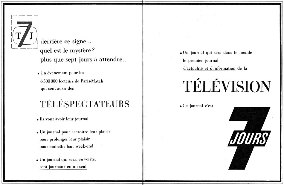 Publicité Tele7jours 1960