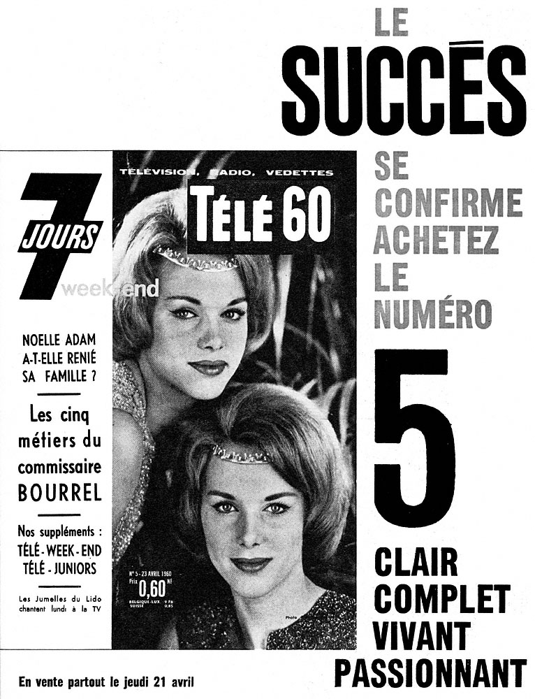 Publicité Tele7jours 1960