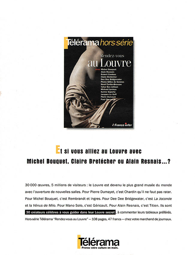 Publicité Telerama 1998