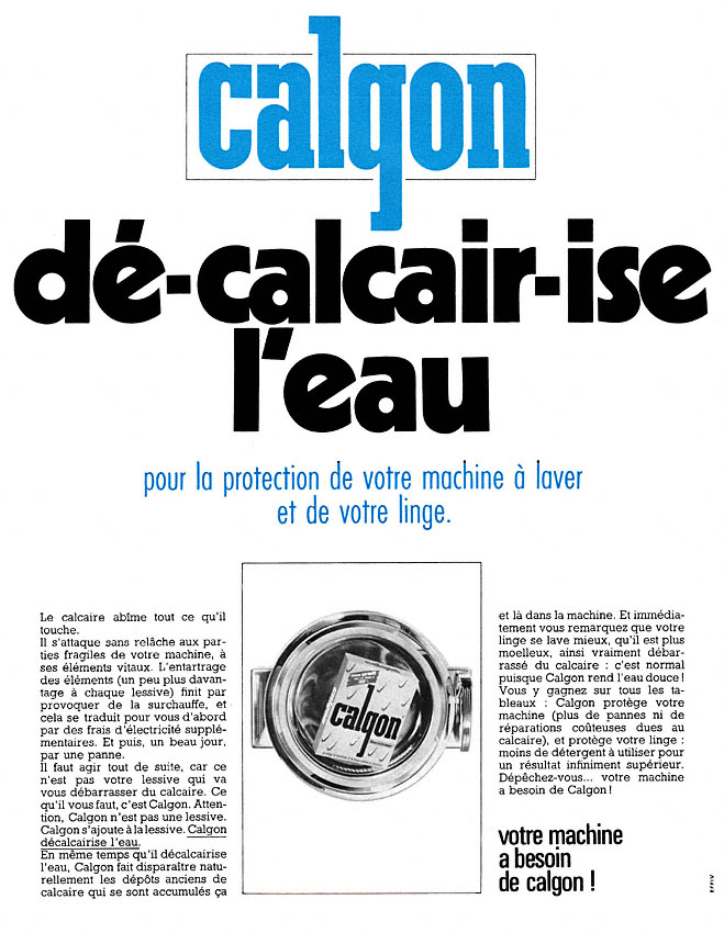 Publicité Calgon 1970