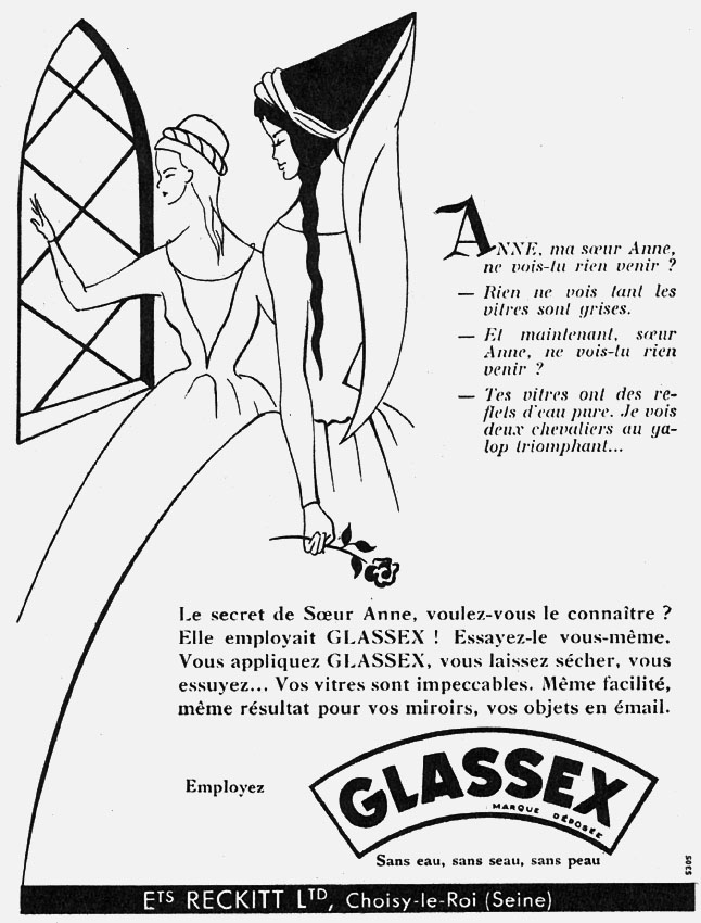 Publicité Glassex 1955