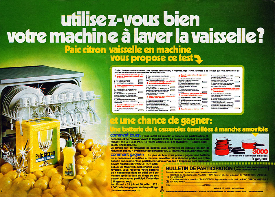 Publicité Paic 1973