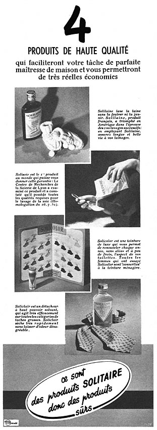 Publicité Solitaire 1951