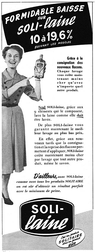 Publicité Solitaire 1952