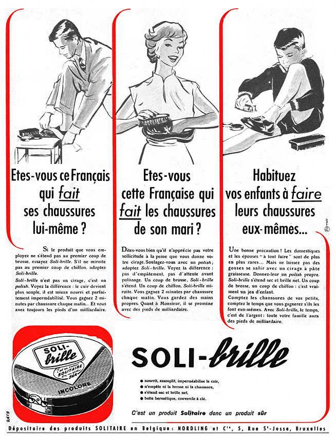 Publicité Solitaire 1954