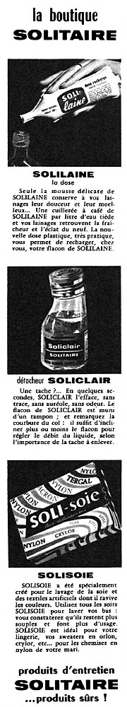 Publicité Solitaire 1961