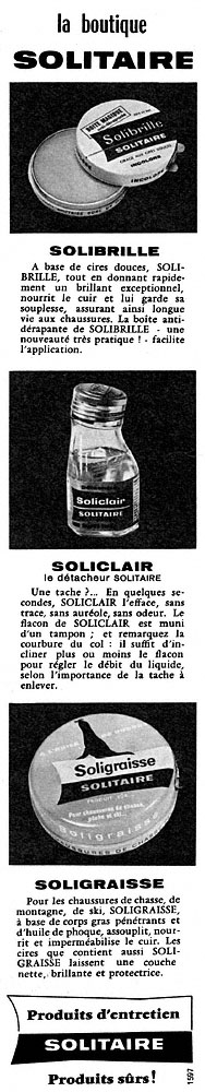 Publicité Solitaire 1961