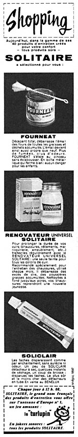 Publicité Solitaire 1962