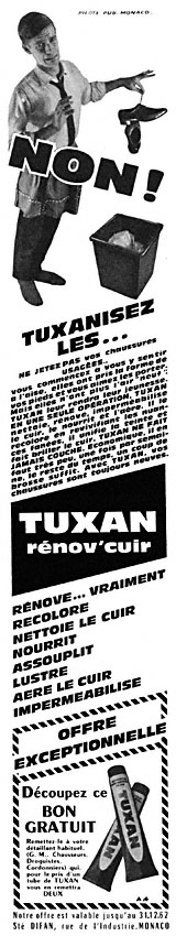 Publicité Tuxan 1962