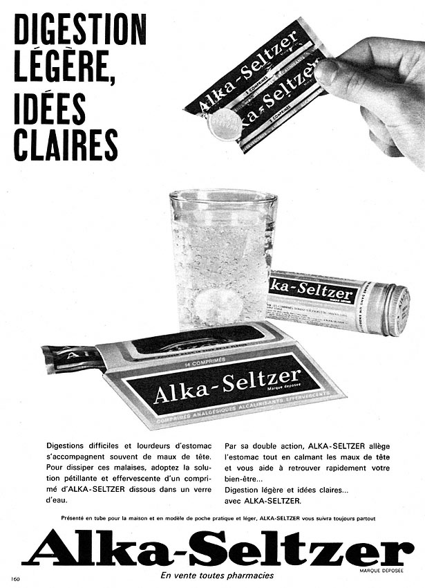 Publicité Alka-Seltzer 1966