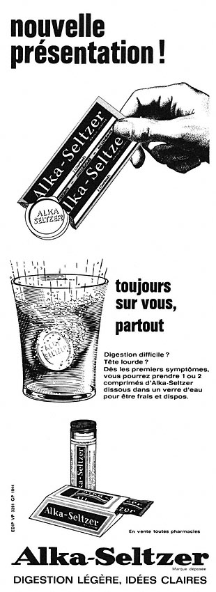 Publicité Alka-Seltzer 1966