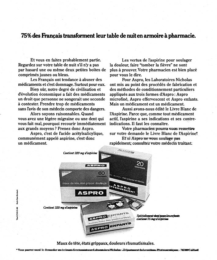 Publicité Aspro 1976